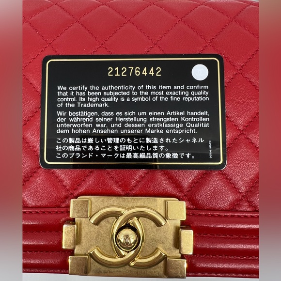 Chanel Red Medium Quilted Boy Bag LGHW - Picture 12 of 16